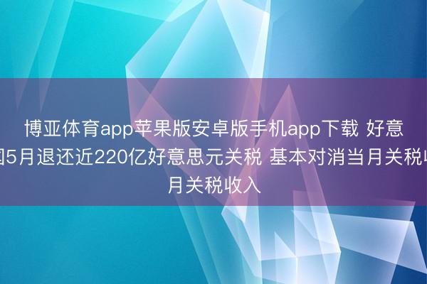 博亚体育app苹果版安卓版手机app下载 好意思国5月退还近220亿好意思元关税 基本对消当月关税收入