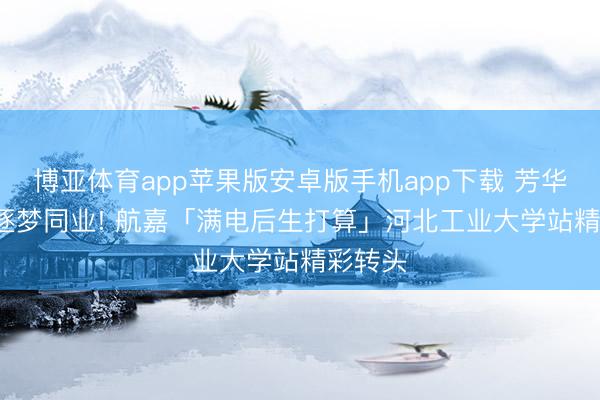 博亚体育app苹果版安卓版手机app下载 芳华满电， 逐梦同业! 航嘉「满电后生打算」河北工业大学站精彩转头