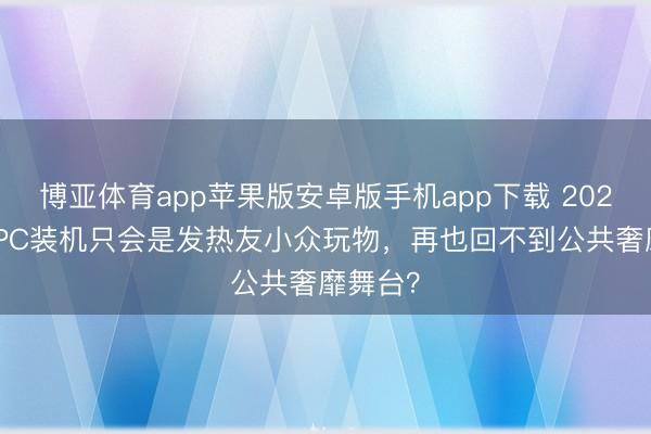 博亚体育app苹果版安卓版手机app下载 2026 年，PC装机只会是发热友小众玩物，再也回不到公共奢靡舞台？