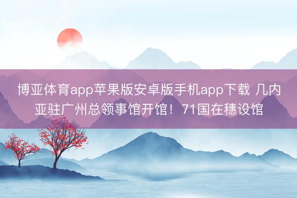 博亚体育app苹果版安卓版手机app下载 几内亚驻广州总领事馆开馆！71国在穗设馆